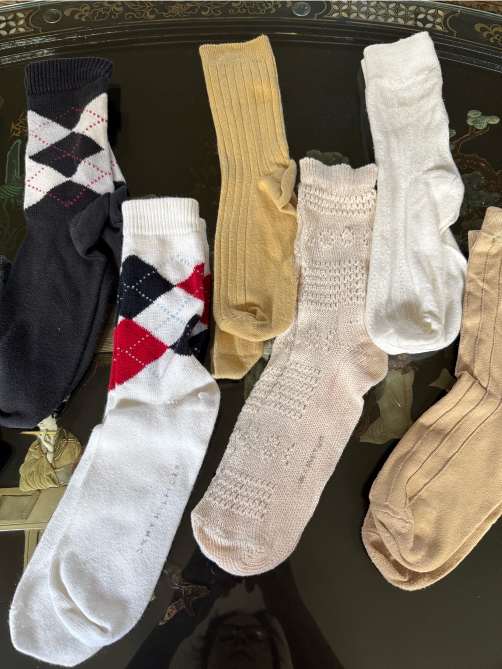 DKNY & Tommy Hilfiger assorted other brand Socks Argyle, boot length, cotton soc - Picture 3 of 8